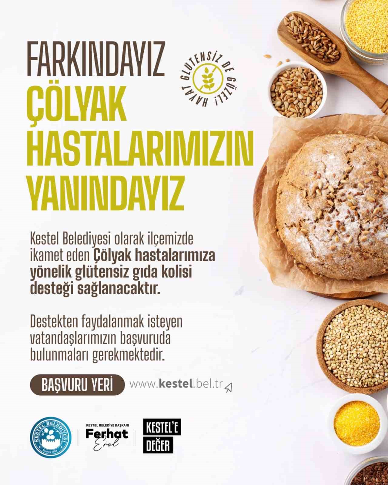 Kestel Belediyesi’nden Çölyak hastalarına glütensiz gıda desteği
